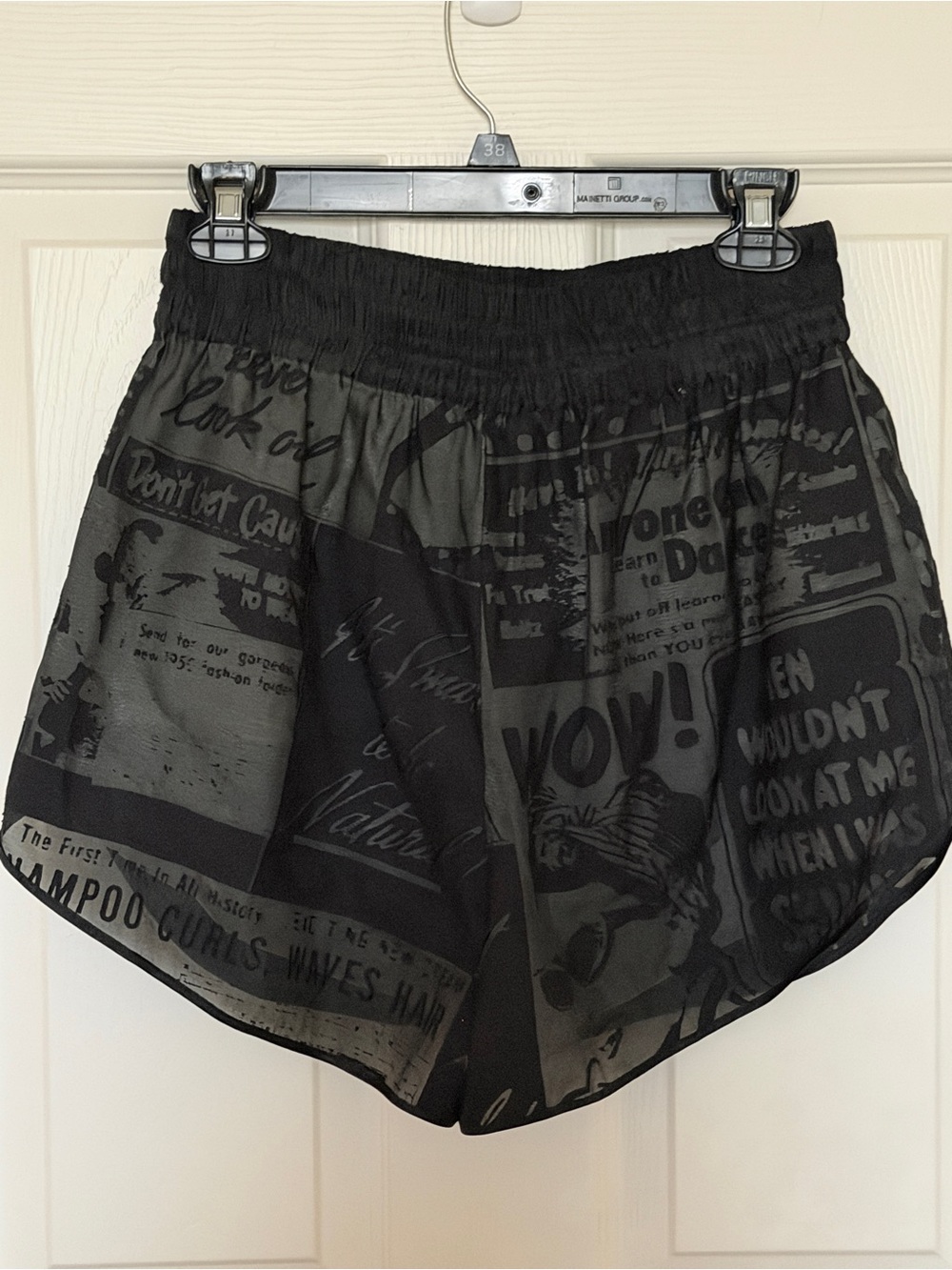 Moschino Black Graphic Elastic Waist Shorts